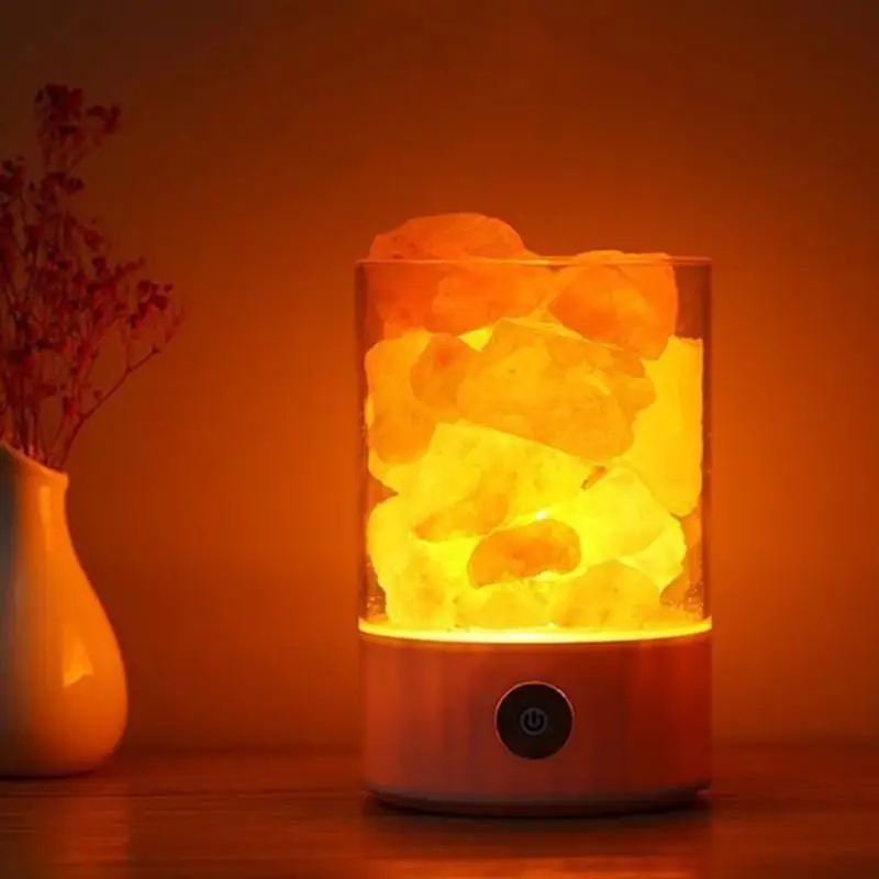 

LED Night Light Himalayan Salt Lamp Air Purifier Crystal Salt Rock Bedside Night Light For Bedroom Decoration