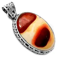 Эксклюзивное ручной работы подвеска с мукаитом Серебро 925 пробы украшения KP0414 45 мм 9,7 г