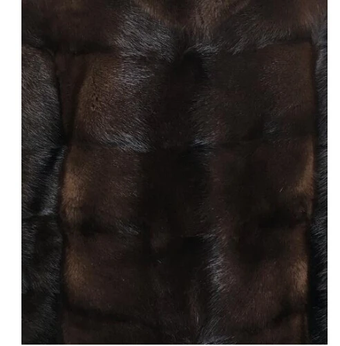 Новое меховое пальто из настоящей норки, женская зимняя теплая куртка из цельной кожи с воротником «Мандарин», женская верхняя одежда из меха норки - Цвет: dark coffee