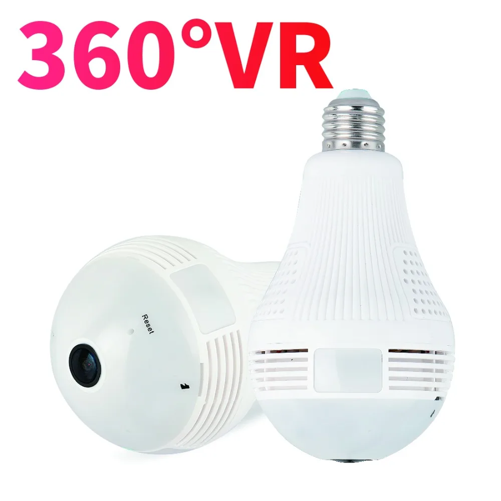 

Bulb Light Wireless IP Camera 960P FishEye 360 degree Panoramic VR Camera 1.3MP Home Security Lamp Wifi Camera