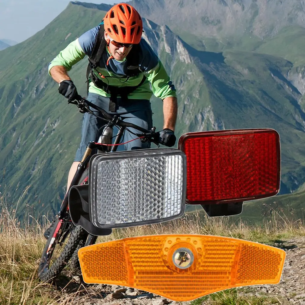 Sale 1 Pcs Bicycle Front Rear Reflective Lens MTB Road Bike Automatic Reflectors Cycling Warning Light Cycling Safety Accessories 2