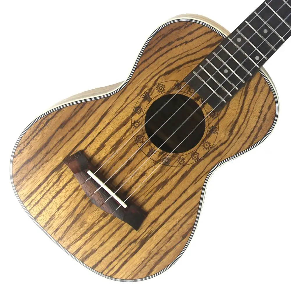 

FLEOR Ukulele 23" Concert Zebrawood 4 Strings Hawaiian Guitar Ukulele Rosewood Fingerboard