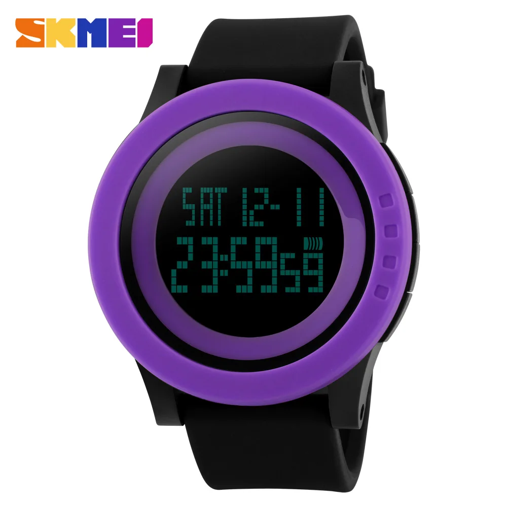 SKMEI 1142 силиконовые цифровые часы для женщин спортивные водонепроницаемые электронные наручные часы модные повседневные часы с большим циферблатом Montre Homme