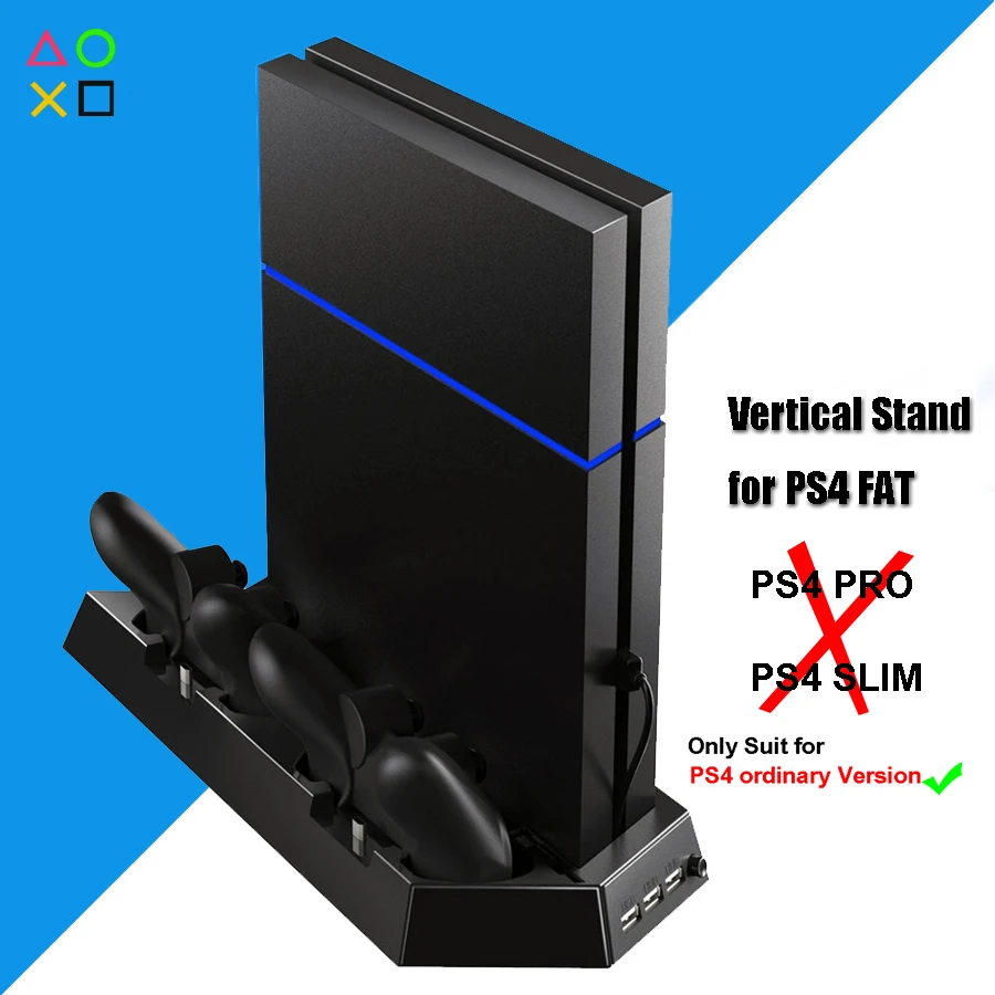 Вертикальная подставка для консоли PS4 зарядное устройство двух контроллеров