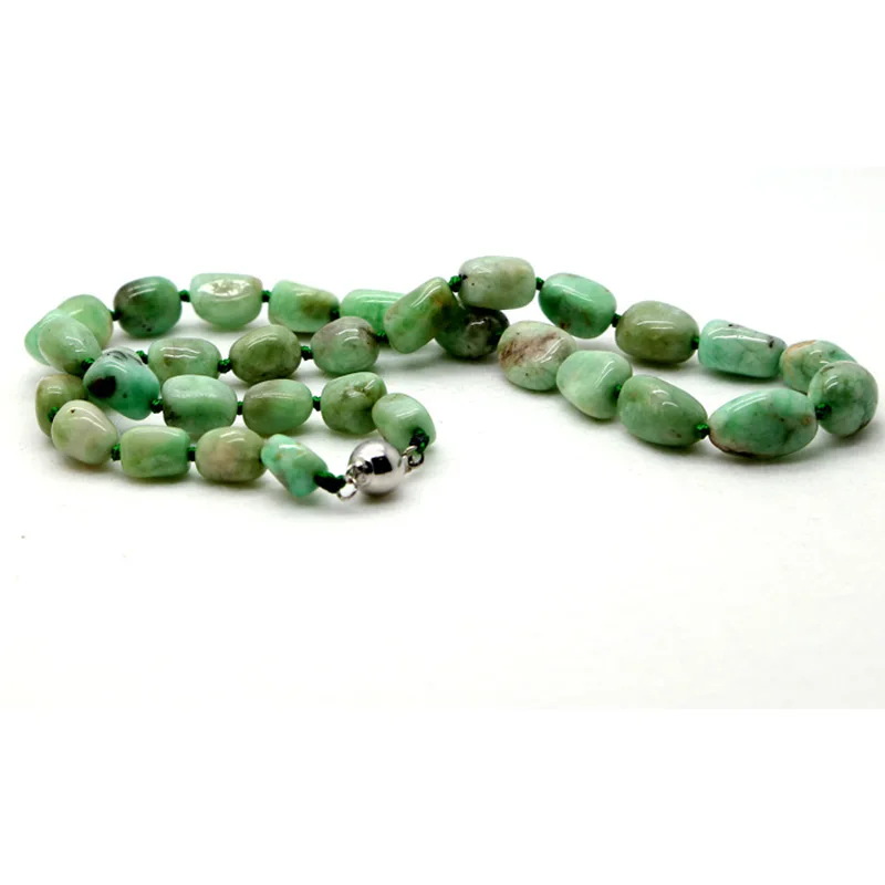 1" натуральное Изумрудное зеленое ожерелье Beryl ожерелье бисер россыпью различных размеров модное ожерелье