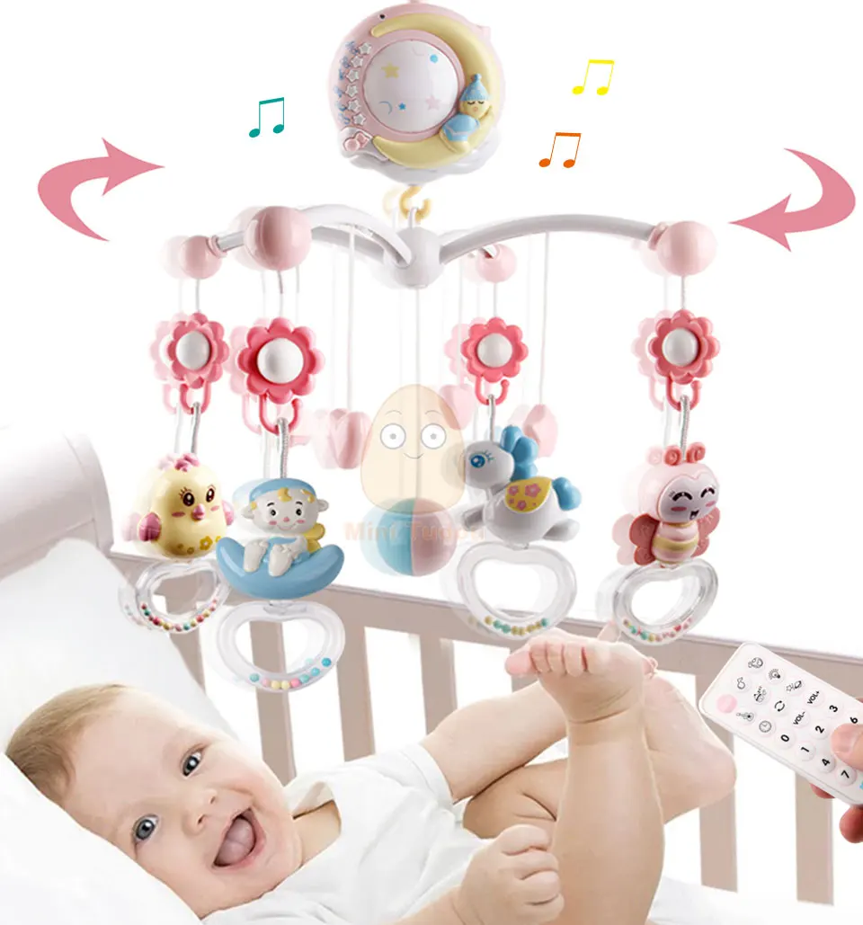 baby shower toys Baby Rattles Crib Mobiles Toy Holder Rotating Mobile Bed Bell Musical Box Projection 0-12 Months Newborn Infant Baby Boy Toys Baby & Toddler Toys luxury