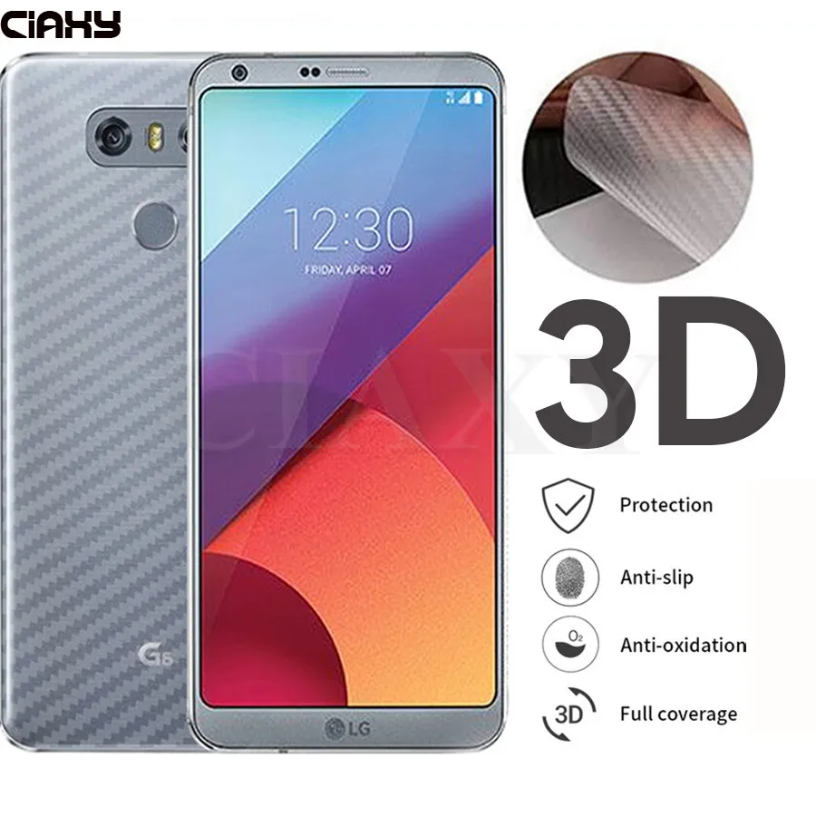 5 шт./лот 3D задняя крышка из углеродного волокна защитная пленка для LG G6 V30 V20 Q6 Plus G4