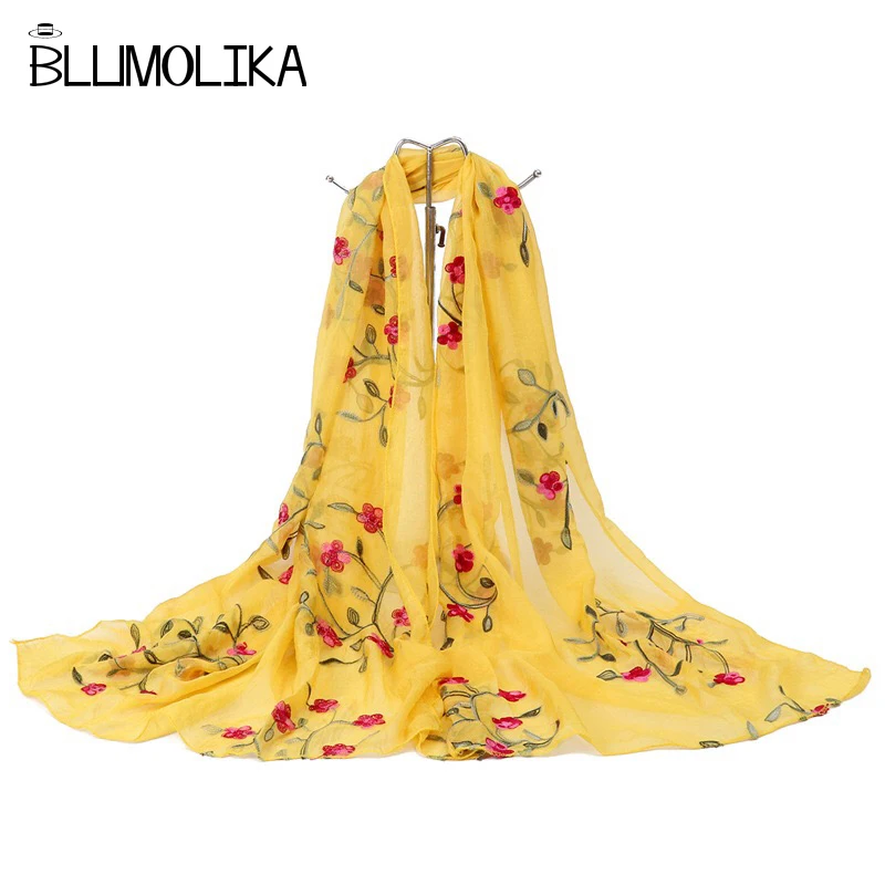 

2018 Fashion Scarf Light Weight Women Silk Scarves Spring Summer Shawls and Wraps for Lady Pashmina Style Beach Towel Wholesale