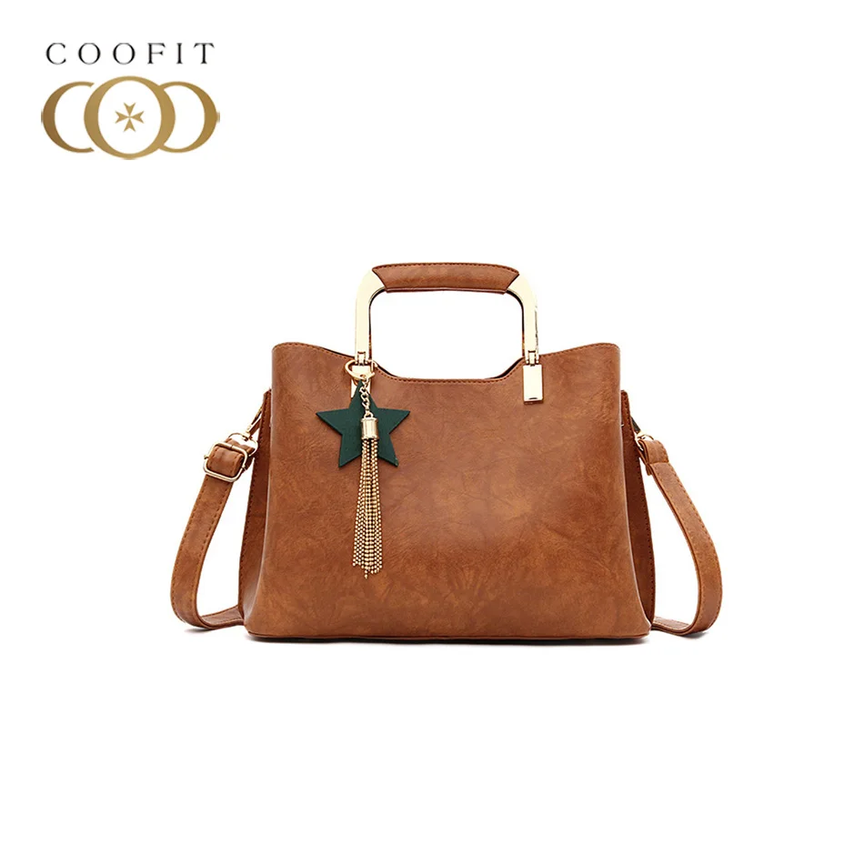 coofit Vintage Women PU Leather Handbags Adjustable Strap Shoulder Bag Fashion Crossbody ...