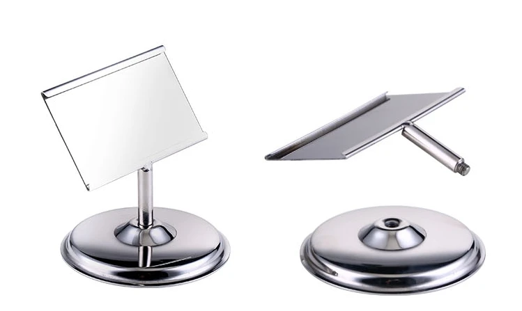 

European Stainless Steel Table Number Display Stand Price Sign Clip Hotel Banquet Wedding Display Name Card Holder Metal Frame