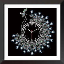 5d кристалл специальный алмаз живопись настенные часы павлин картина Стразы животные