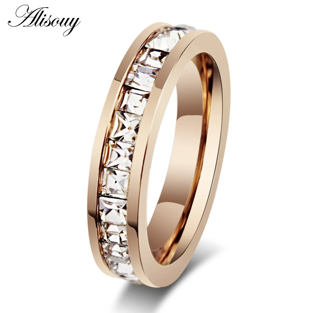 Aliexpress com Buy Alisouy Titanium  Steel Princess Cut 