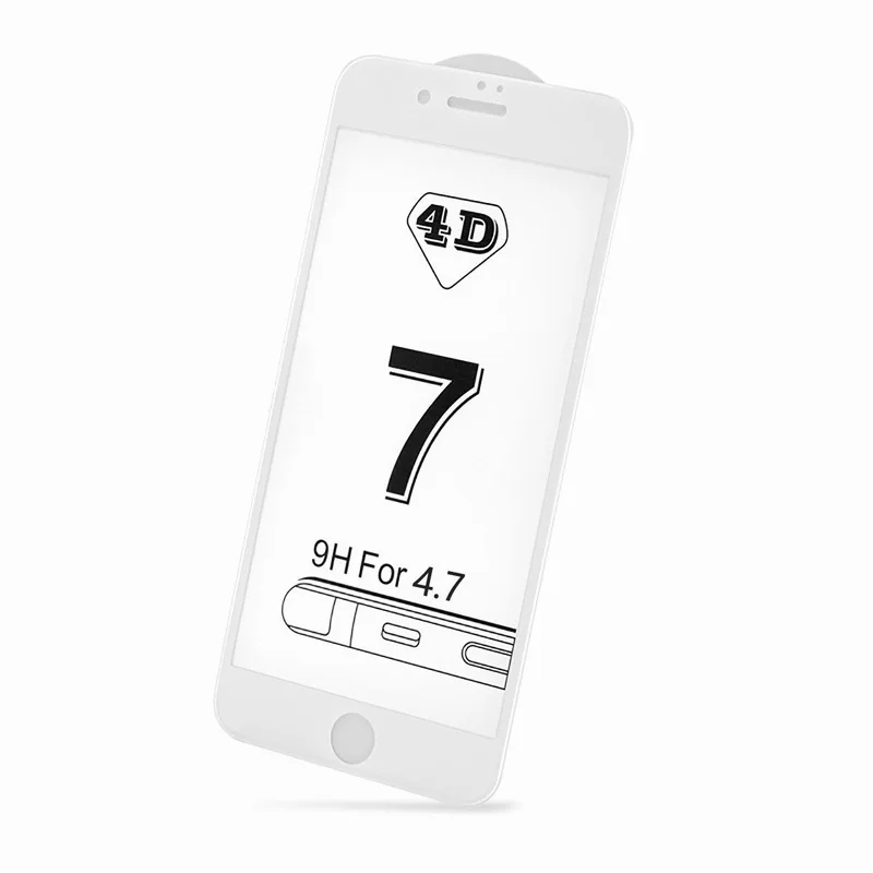 NYFundas Tempered Glass Screen Protector 4D Full Curved 9H verre trempe Film For iPhone 7 Plus 8 X 10 6 6S 3D pelicula de vidro (3)