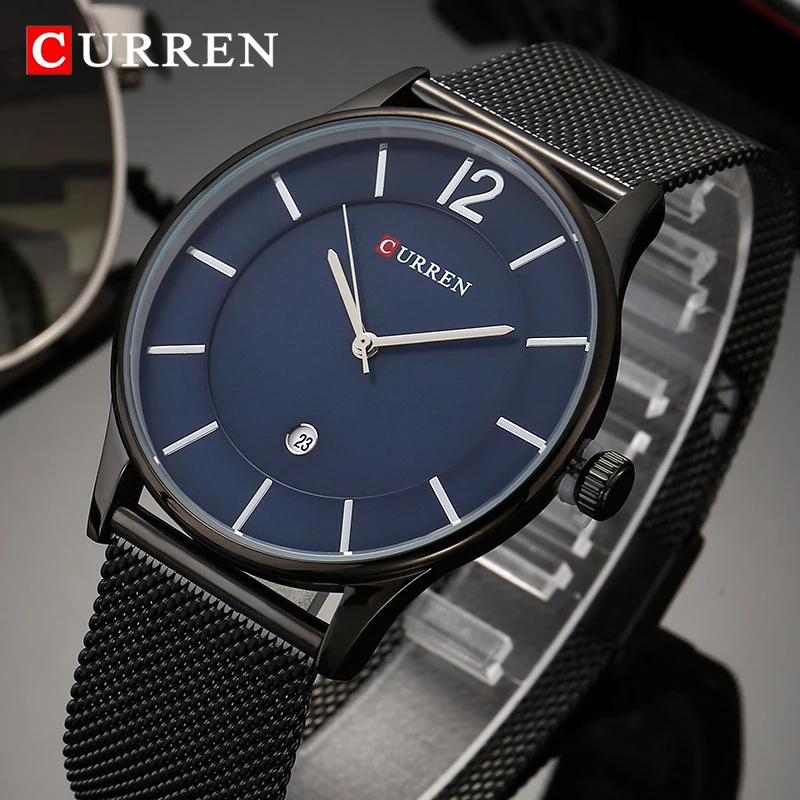 Orologio sportivo da uomo CURREN 8439, marca di lusso, originale, impermeabile, orologio da uomo in acciaio inossidabile dorato, al quarzo