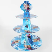 1 комплект принцессы Анны из мультфильма «Холодное сердце» 3-х уровневая Бумага подставка для свадебного торта Baby Shower поставки детские День рождения украшение, подставка для капкейков