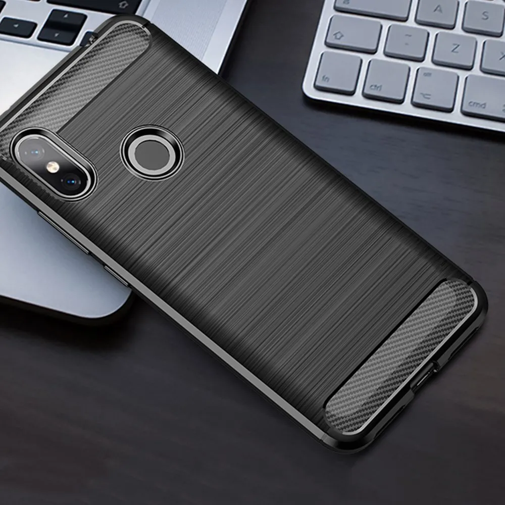 Carbon Fiber Cover For Xiaomi Redmi Note 6 Case Rubber Silicone Phone Cases For Xiaomi Redmi Note 6 Pro Back Case