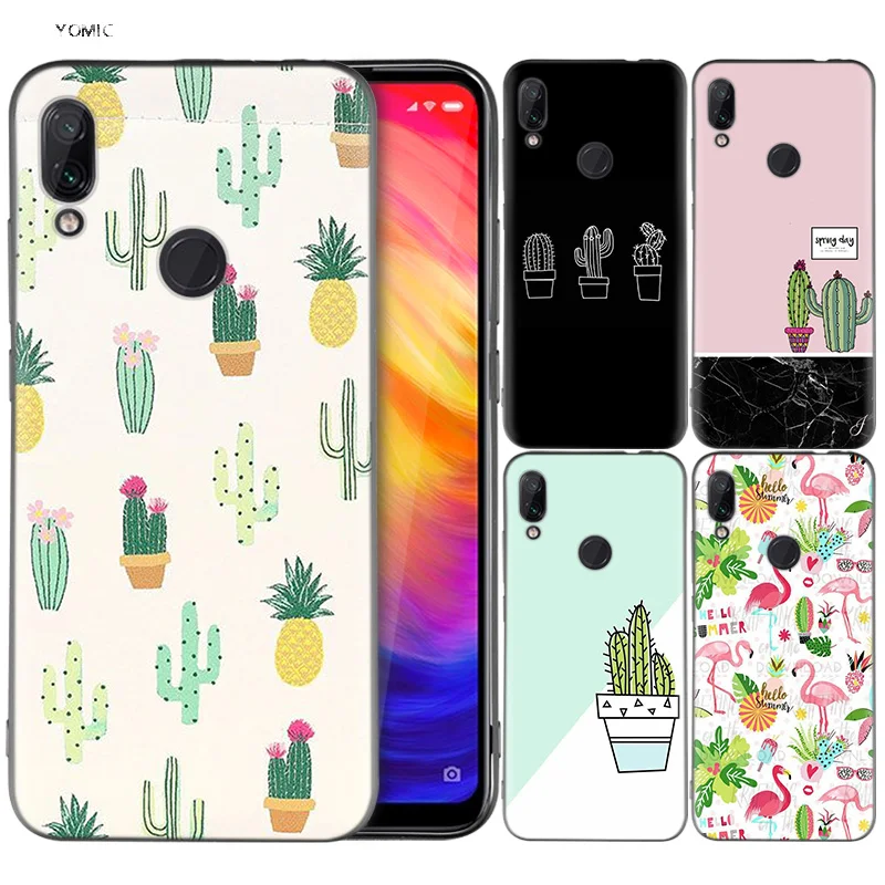 

Silicone Coque Case for Xiaomi Redmi Note 7 6 5 Pro Mi A1 A2 8 Lite 9 GO Poco F1 S2 4 4X Plus Pineapple Flamingos Cactus