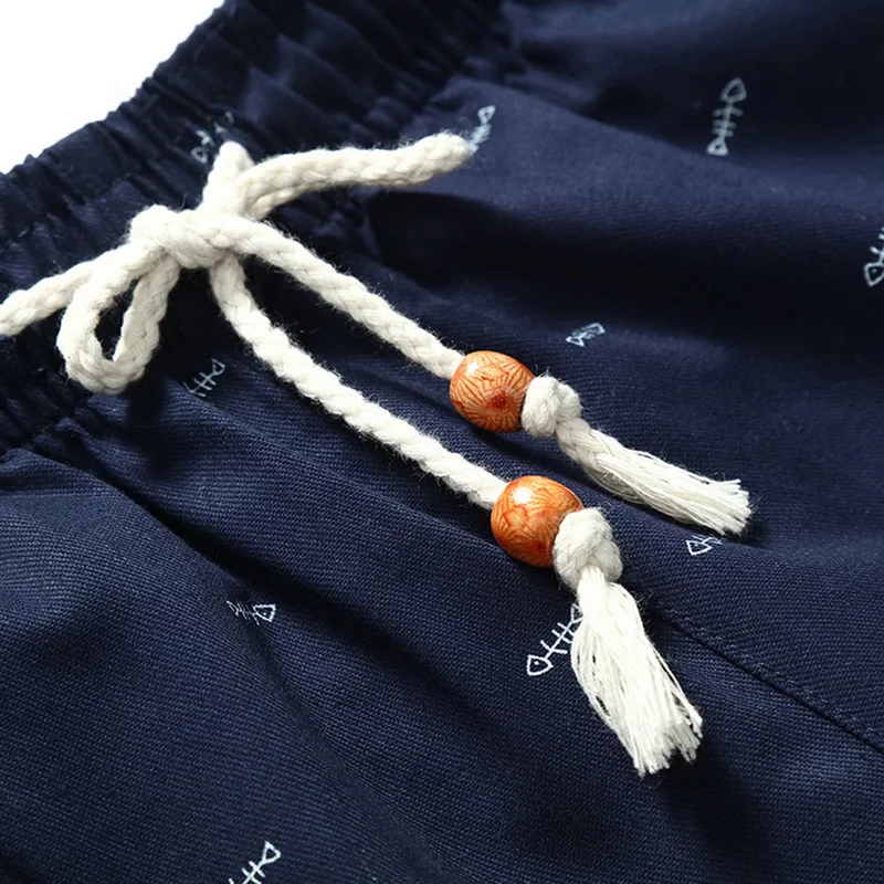 Laamei мужские шорты с принтами, Летние Повседневные Дышащие прямые шорты-карго с завязками, высококачественные мужские шорты с эластичной резинкой на талии