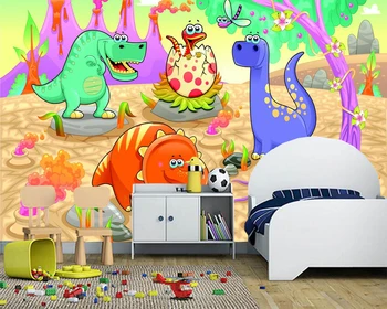 

Custom kids wallpaper, cartoon dinosaur fresco for living room children room sofa backdrop wall home decor wallpaper