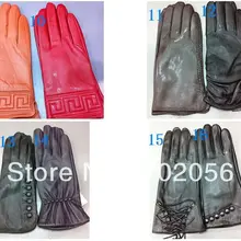 Женская кожаная перчатки кожаные перчатки подарок-аксессуар смешанный 12 пар/лот#3172