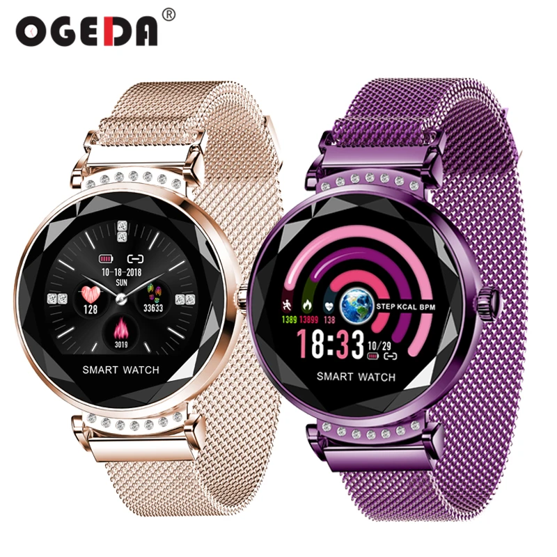 Lo más nuevo de 2019! reloj inteligente H2 para con cristales de diamante 3D, presión arterial, Monitor de sueño, pulsera, el mejor regalo, inteligente|Relojes inteligentes| - AliExpress