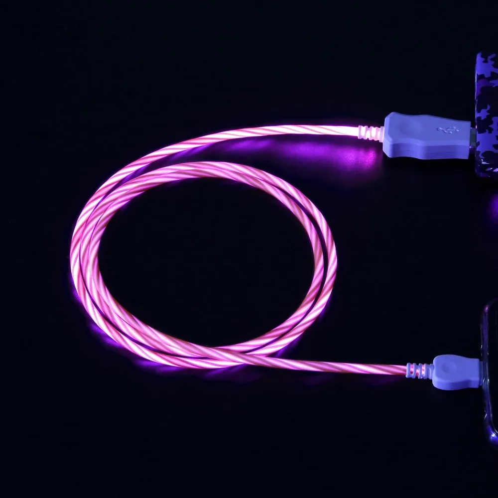 Светящийся зарядный кабель Micro USB Type C 1 м со светодиодной подсветкой для Samsung Galaxy A50