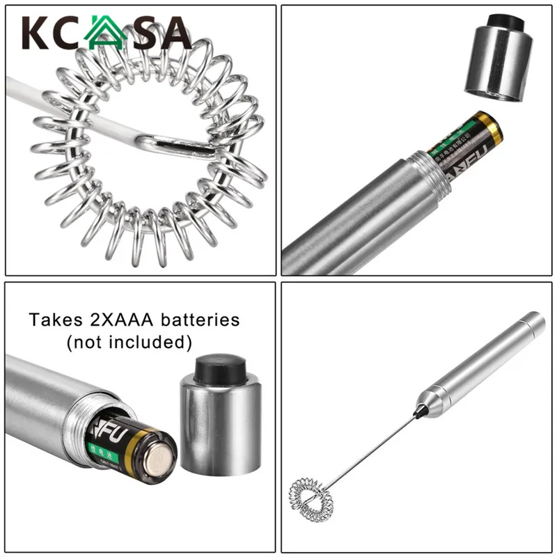 Kcasa нержавеющая сталь напитки для молочных коктейлей пенообразователь Взбейте Смеситель Яйцо ударные Электрический мини ручка для кухни Пособия по кулинарии Инструменты