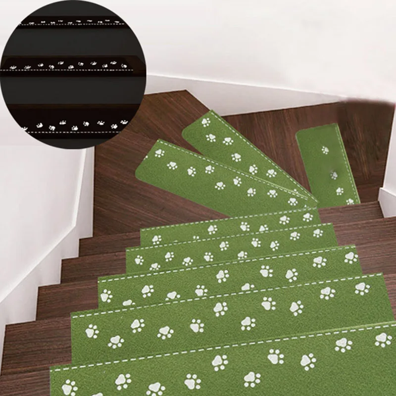 Hot Sale Cartoon Footprint Luminous Carpet Stair Treads Pad Self-Adhesive Staircase Mats Anti-Skid Rugs