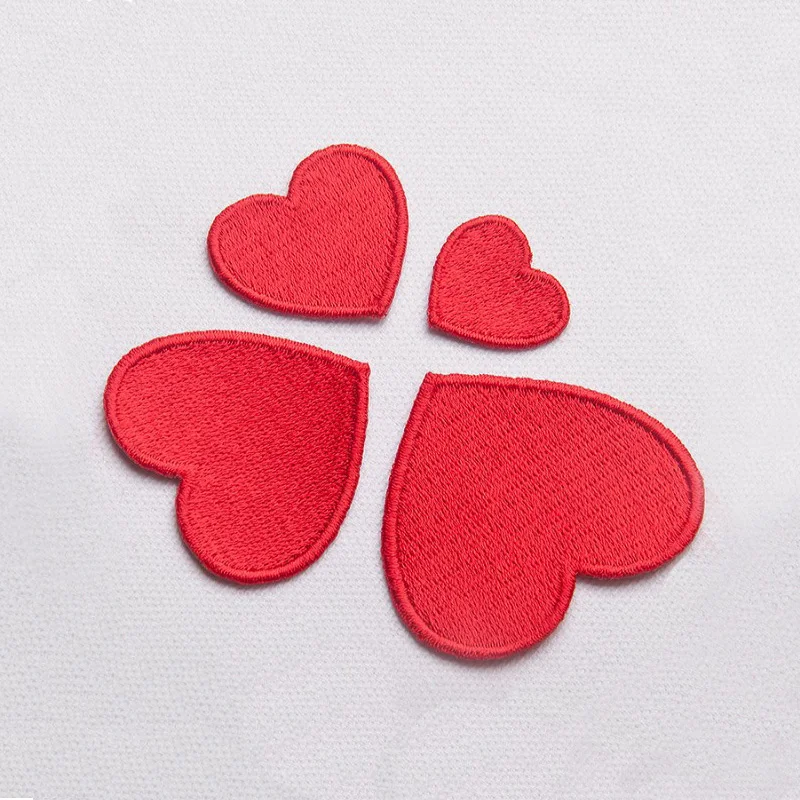 High quality 10pcslot red heart patches iron on or sew fabric sticker High quality 10pcslot red heart patches iron on or sew fabric sticker