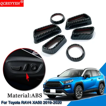 

Car-styling 6pcs ABS Car Interior Seat Adjustment Decoration Sequins Stickers Auto Accessories For Toyota RAV4 XA50 2019 2020