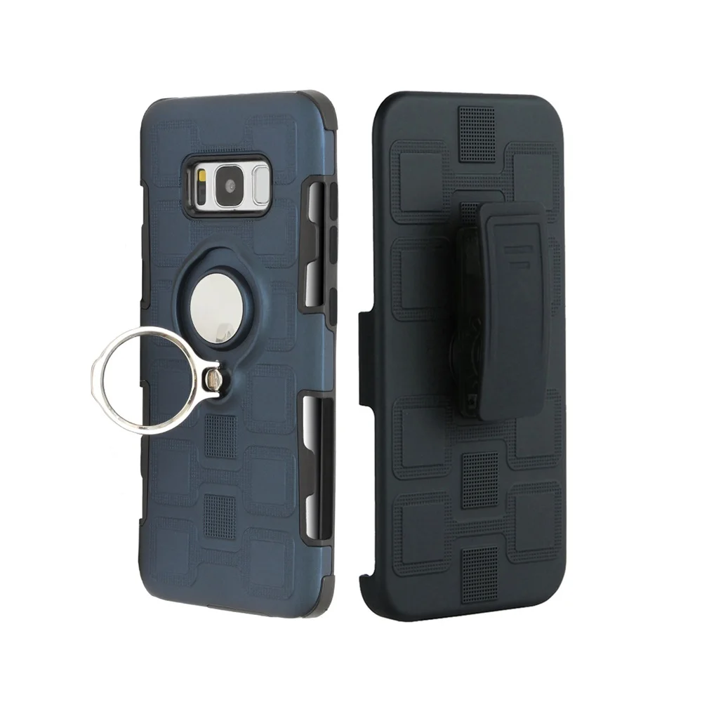 

FastDeng Luxury Waist Belt Clip Phone Shell For Samsung S8 S9 S10P TPU+PC Dual Armor with Rigid Stand Silicone Case For A series