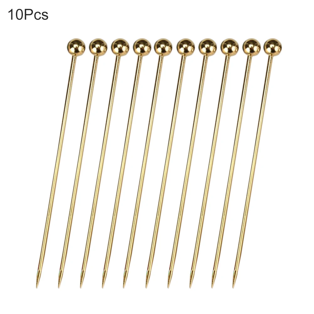 304 Stainless Steel Gold Plated Titanium Fork Party Buffet Decor Fruit Desserts Food Cocktail Sandwich Fork Stick Pick 10Pcs,fruit fork