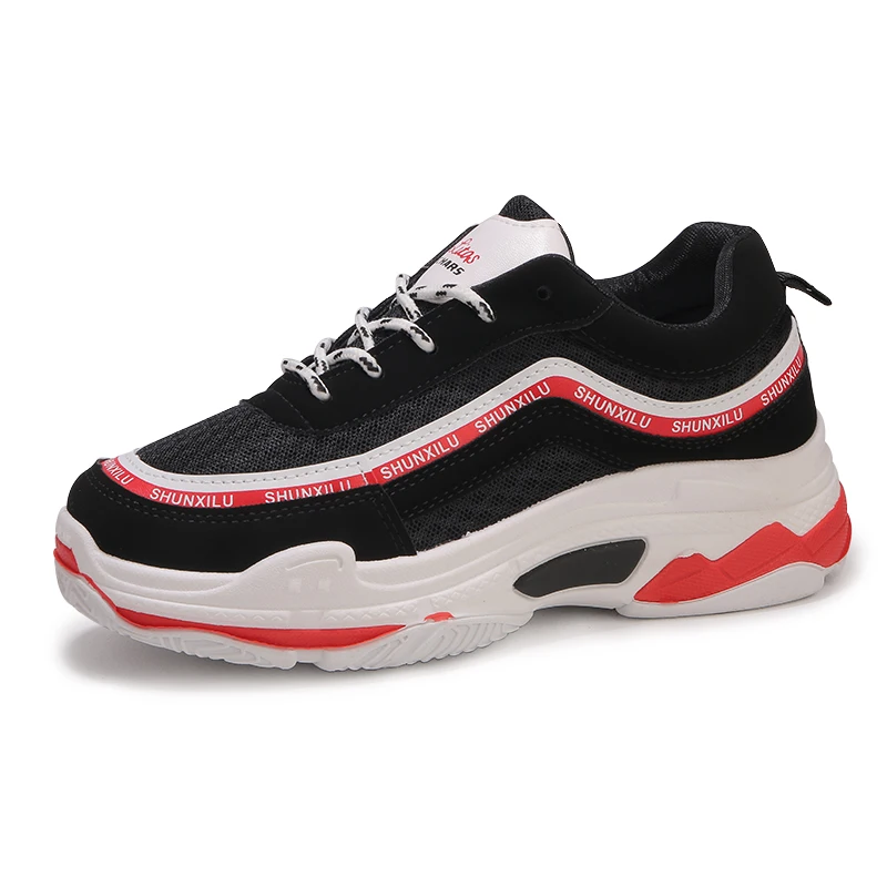 

2018 Autumn Fashion Women Clunky Sneakers Woman Casual Outdoor Walking Shoes Women Lace-Up Shoe Female Tennis Shoes 2018 INS