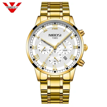 

Relogio Masculino NIBOSI Watch Men Fashion Sport Quartz Clock Mens Watches Top Luxury Brand Business Waterproof Gold Watch Men