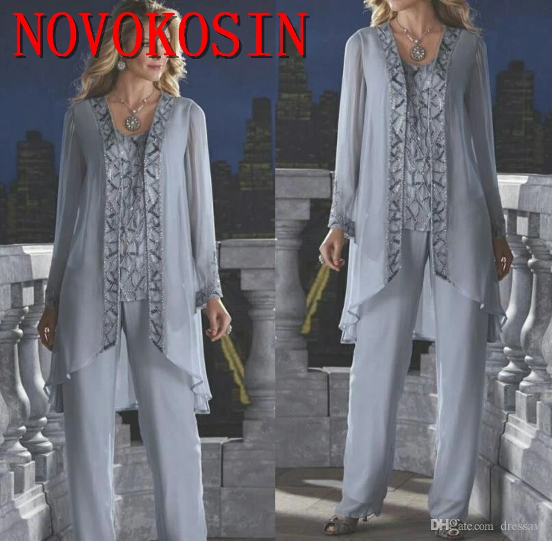 mother of the bride silver pantsuit