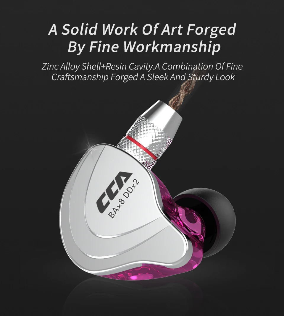 CCA C10 4BA+ 1DD 10 драйверы наушники в ухо HIFI 3,5 мм Проводная гарнитура с микрофоном Спорт DJ стерео для iphone/Xiaomi
