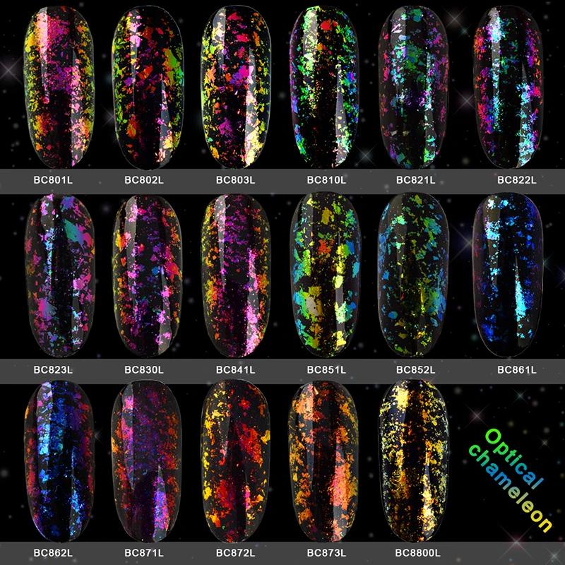 BEAUTYBIGBANG 0,1 г эффект чешуйки ногтей блестки зеркальный блеск порошок хром пигмент Блестки для ногтей Хамелеон дизайн ногтей