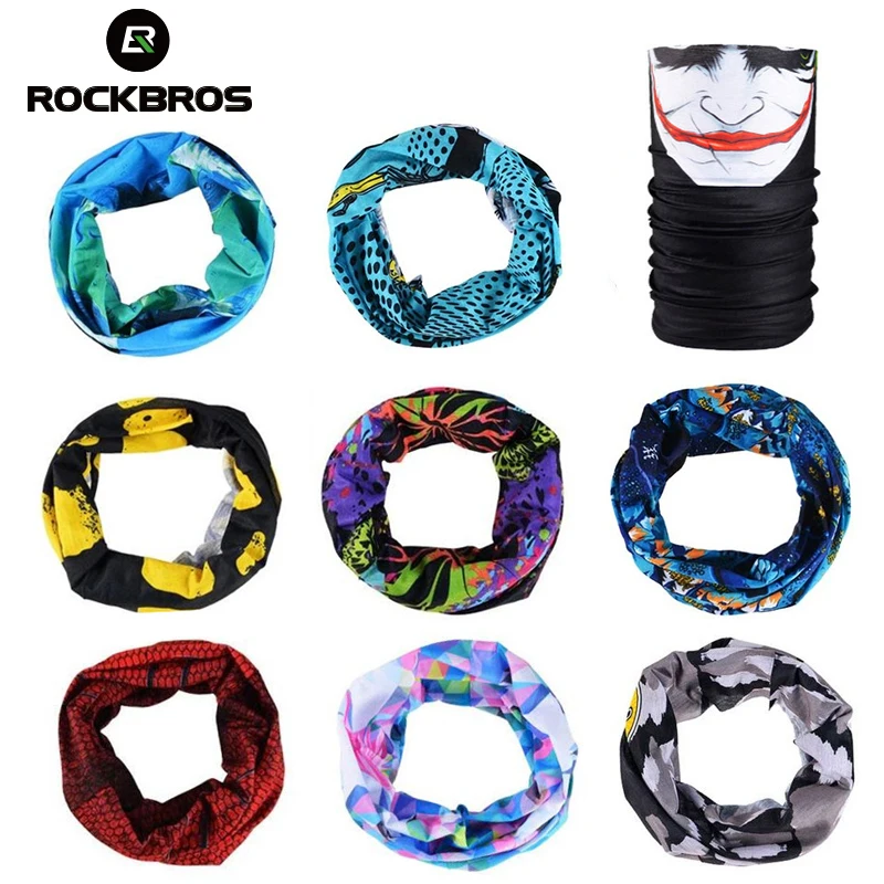ROCKBROS الدراجات أغطية الرأس وشاح رياضي وجه مخيف قناع سلس باندانا الدراجة السحر الدراجات عقال قبعة دراجة معدات bmx