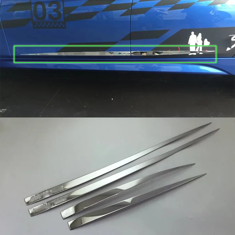 

Car Accessories Exterior Stainless Steel Side Door Car Body Molding Strips Cover Trim For BMW 3 Series 2017 Car Styling
