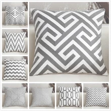 Por Home Goods Chair Cushions Good Quality 18x18inch Cushion Cover Gray Embroidery Pillowcase Hotel Office Home Decrative Sofa Back