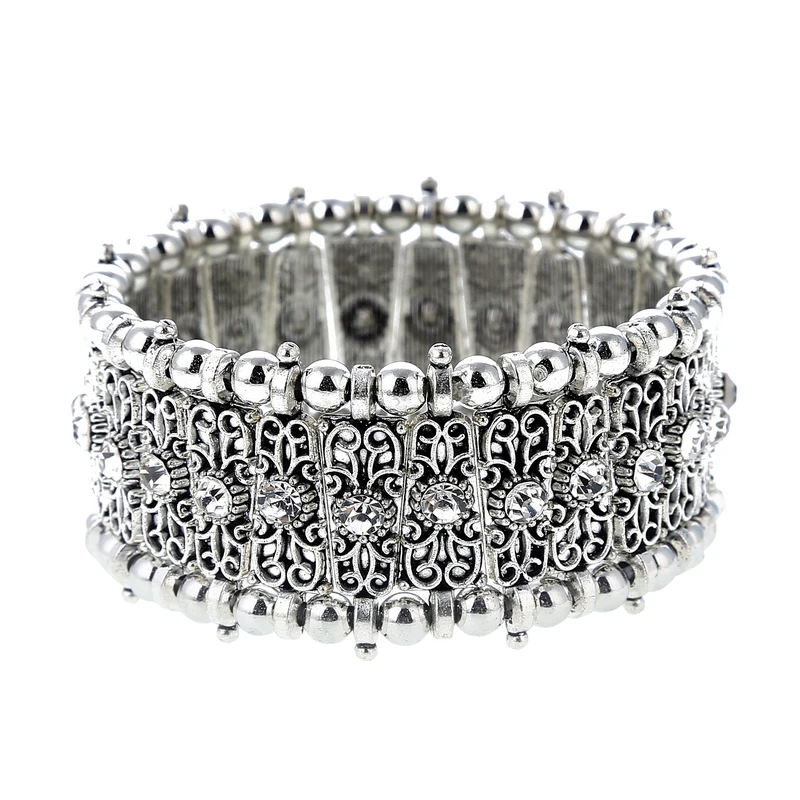 

LOVBEAFAS Fashion 2019 Ethnic Bohemian Elastic Bracelets & Bangles For Women Crystal Vintage Beach Stretch Boho Bracelets