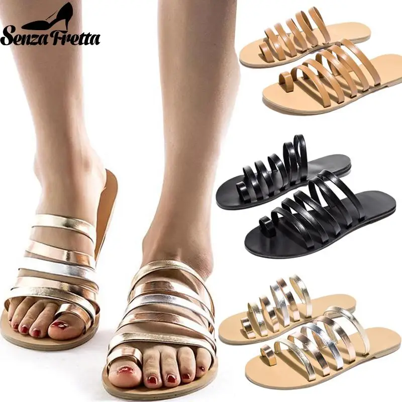 

Women Slippers Summer Beach Casual Shoes Ladies Flat Heel Strap Slippers Roman Shoes Female Flip Flops Outdoor Casual Hot NEW