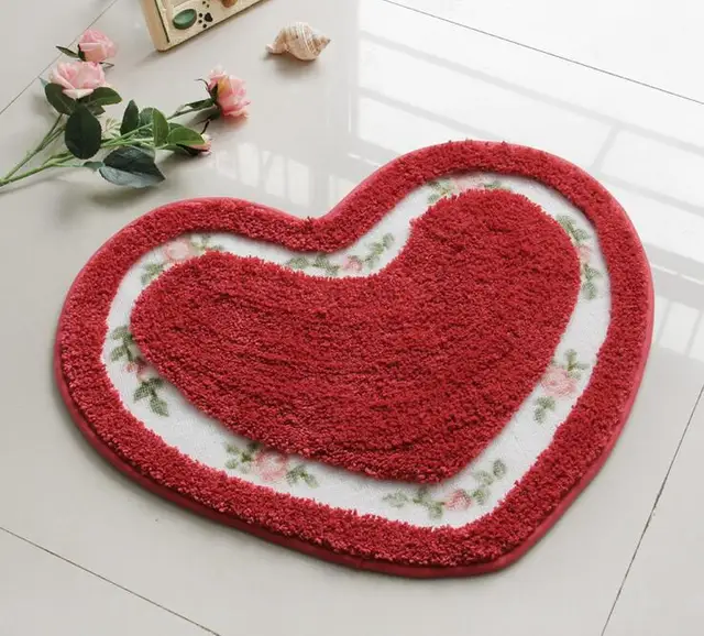 Heart Shape Carpet Living Dining Bedroom Area Rugs Slip Resistant Suede