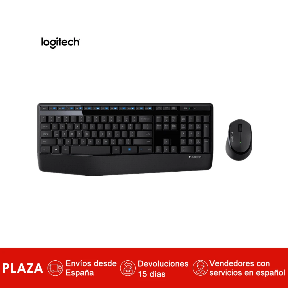 

Logitech Wireless Combo MK345 con teclado de tamano completo y diestro raton