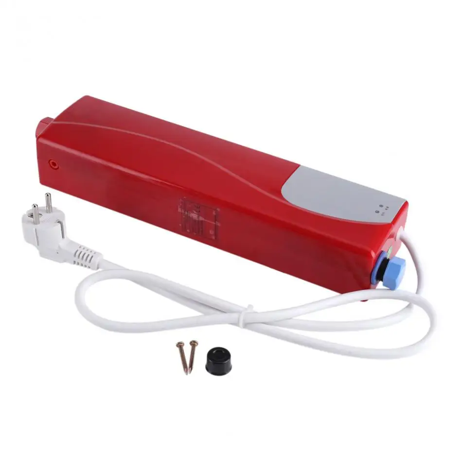 HGY 220V 3000W Mini el/éctrico sin Tanque Calentador de Agua Caliente instant/ánea Ba/ño Cocina Lavado Blanco de la UE