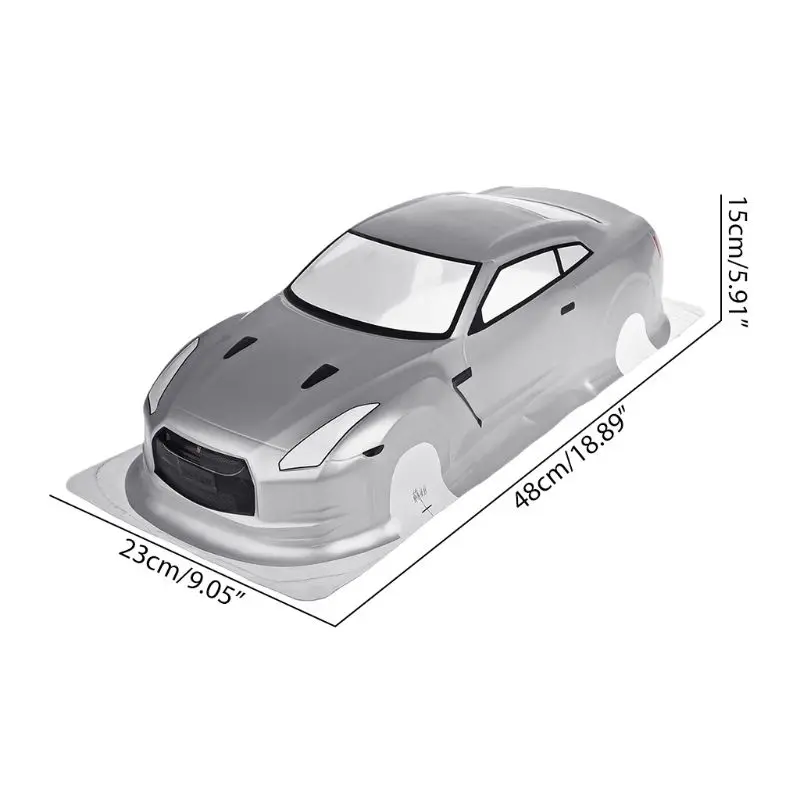 

HSP 1/10 RC Car PVC Shell NISSAN GTR35 with Lamp Cup Rear Wing