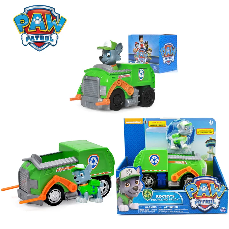 

Paw Patrol Rocky Patrol Cars Genuine Patrulla Canina PVC Doll Action Figure Model Toy Child Birthday Gift Boys