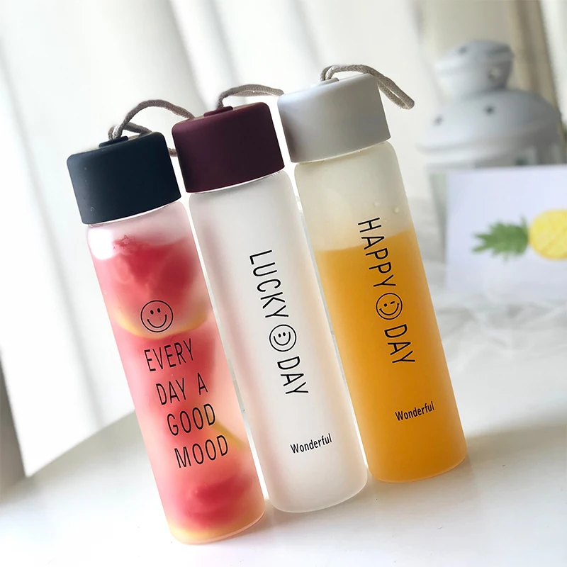 Download Portable Frosted Glass Water Bottle Drink Bottle Water ...