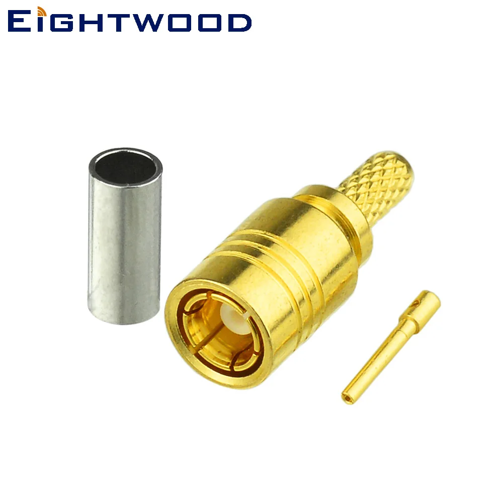 Eightwood 5 шт. антенна разъем SMB Штекер РЧ коаксиальный адаптер обжимной RG178 RG316 LMR-100