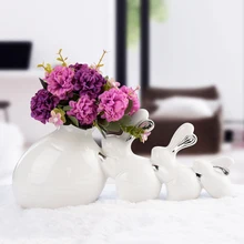 Творчески Гостиная Керамика Украшения 3-кролики фигурки и миниатюры предметы домашней мебели свадебные подарки